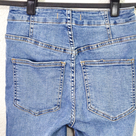 Free People Women’s Jeans 24 Coastal Retro Denim High Rise Sailor Button Front - Picture 7 of 13